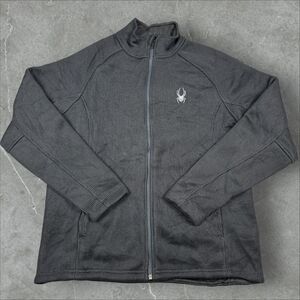 Spyder Men's Full Zip Fleece Lined Black Collared Jacket - Large
